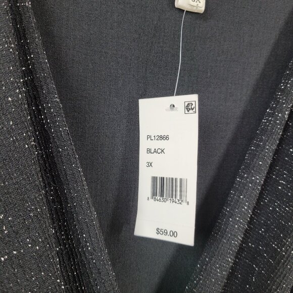 New Jumpsuit Plus Size 3X Playsuit Silver Black Stretchy Evening Event Wrap Top - Picture 7 of 8